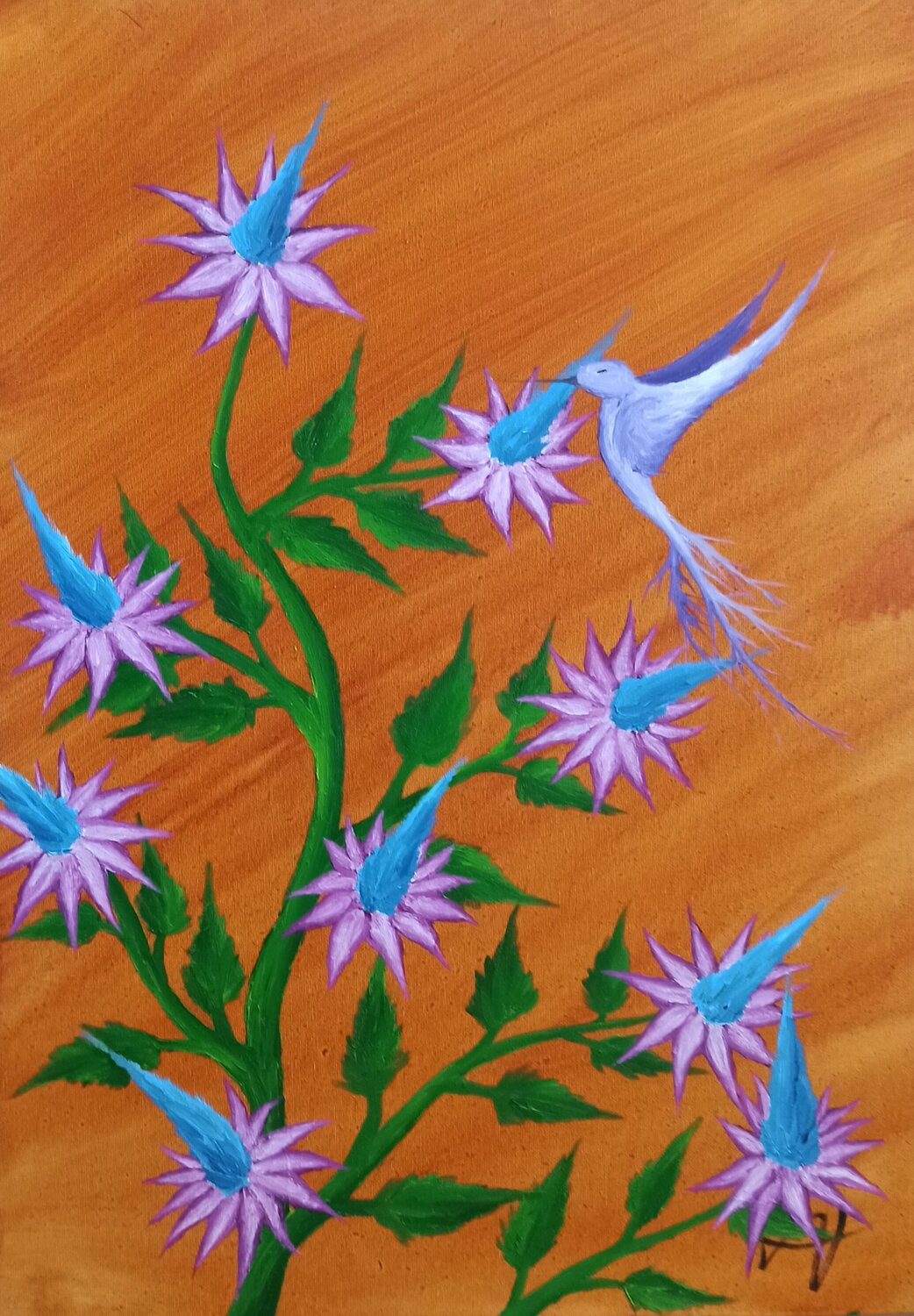 Fantasie Blumen 5 Christian Tschierske Originalgemälde zu verkaufen