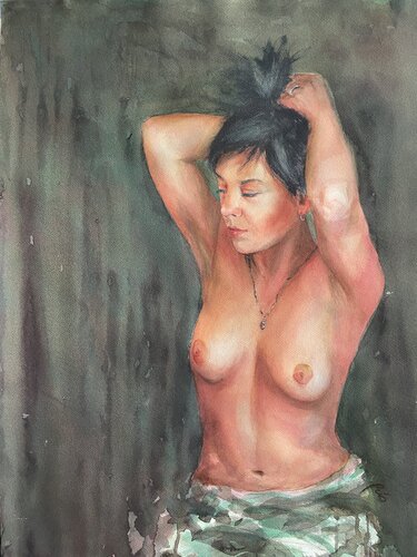 Tras el baño di Rocío González, Pittura in vendita su Singulart