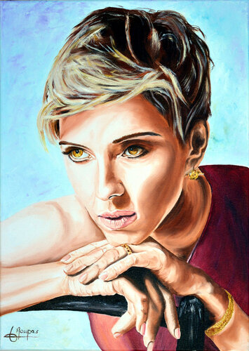 Scarlett Johansson van Jacques Maupas, Schilderij te koop op Singulart