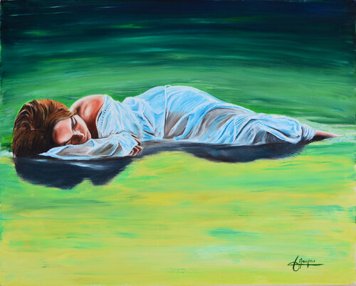 Naïade en eaux vertes by Jacques Maupas, Painting for Sale on Singulart