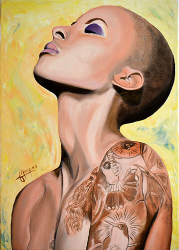 Femme nue, femme noire... Vêtue de ta couleur qui est vie... by Jacques Maupas, 絵画 for Sale on Singulart