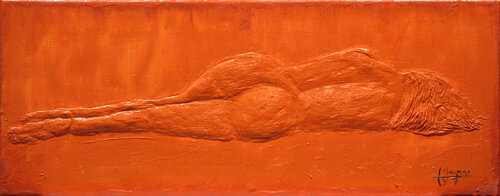 Nu monochrome chrome-orange by Jacques Maupas, 絵画 for Sale on Singulart