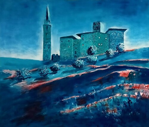 Castello di Artegna  1/4 " Inverno" par Didy, Peinture en vente sur Singulart