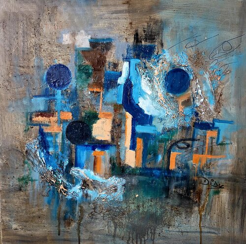 Equilibrio nel blu di Didy, Pittura in vendita su Singulart