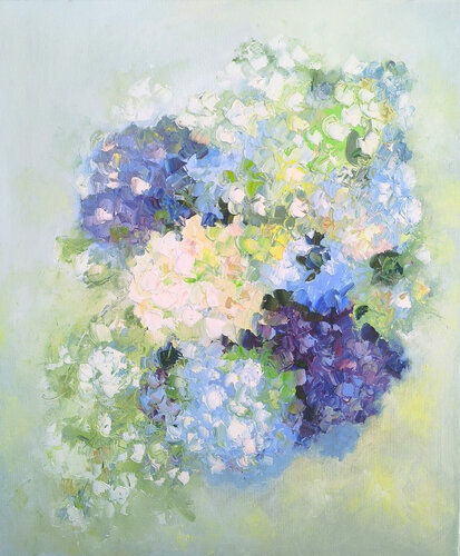 White Hydrangea by Maria Slynko, Painting for Sale on Singulart
