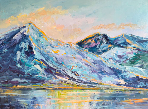 Blue Rocky Mountains by Maria Slynko, Painting for Sale on Singulart