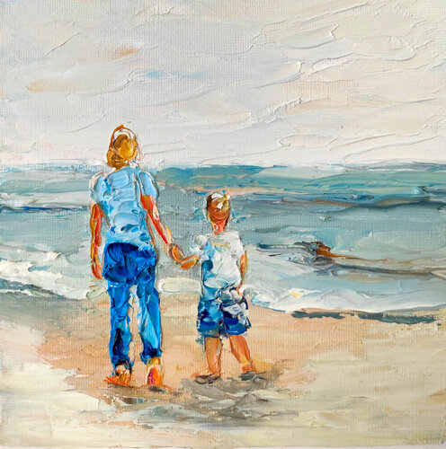 Mother and Son van Maria Slynko, Schilderij te koop op Singulart