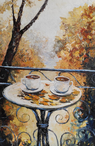 COFFEE FOR TWO de Maria Slynko, Pintura a la venta en Singulart