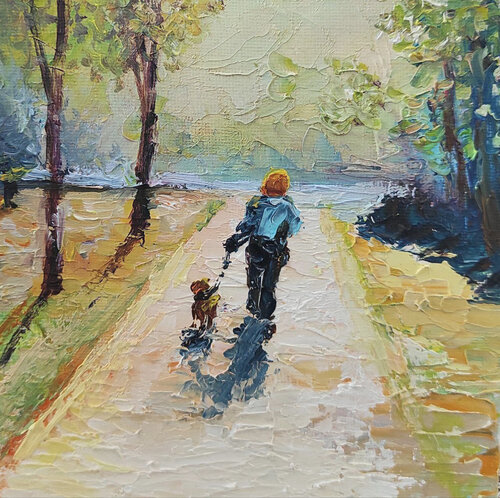 My Doggy Friend by Maria Slynko, Painting for Sale on Singulart