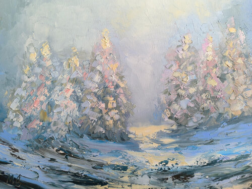 Mother-of-pearl Forest by Maria Slynko, Painting for Sale on Singulart
