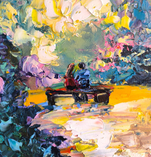 Silence for Two di Maria Slynko, Pittura in vendita su Singulart