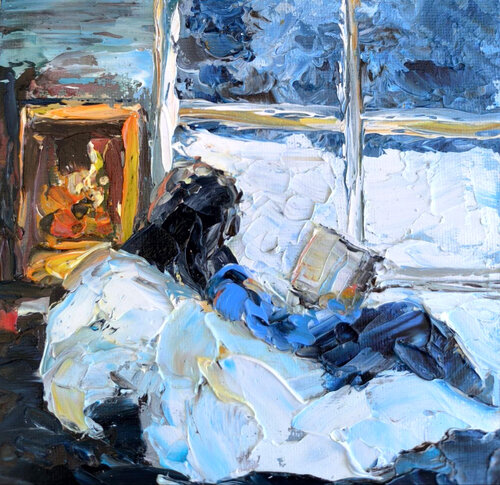 Fireplace Flame by Maria Slynko, Painting for Sale on Singulart
