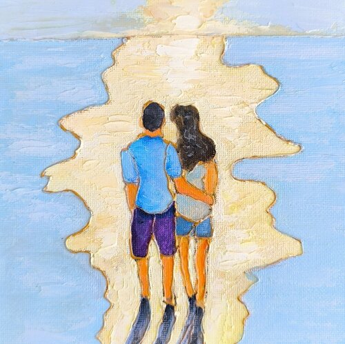 "Together at Sunset" de Maria Slynko, Pintura a la venta en Singulart