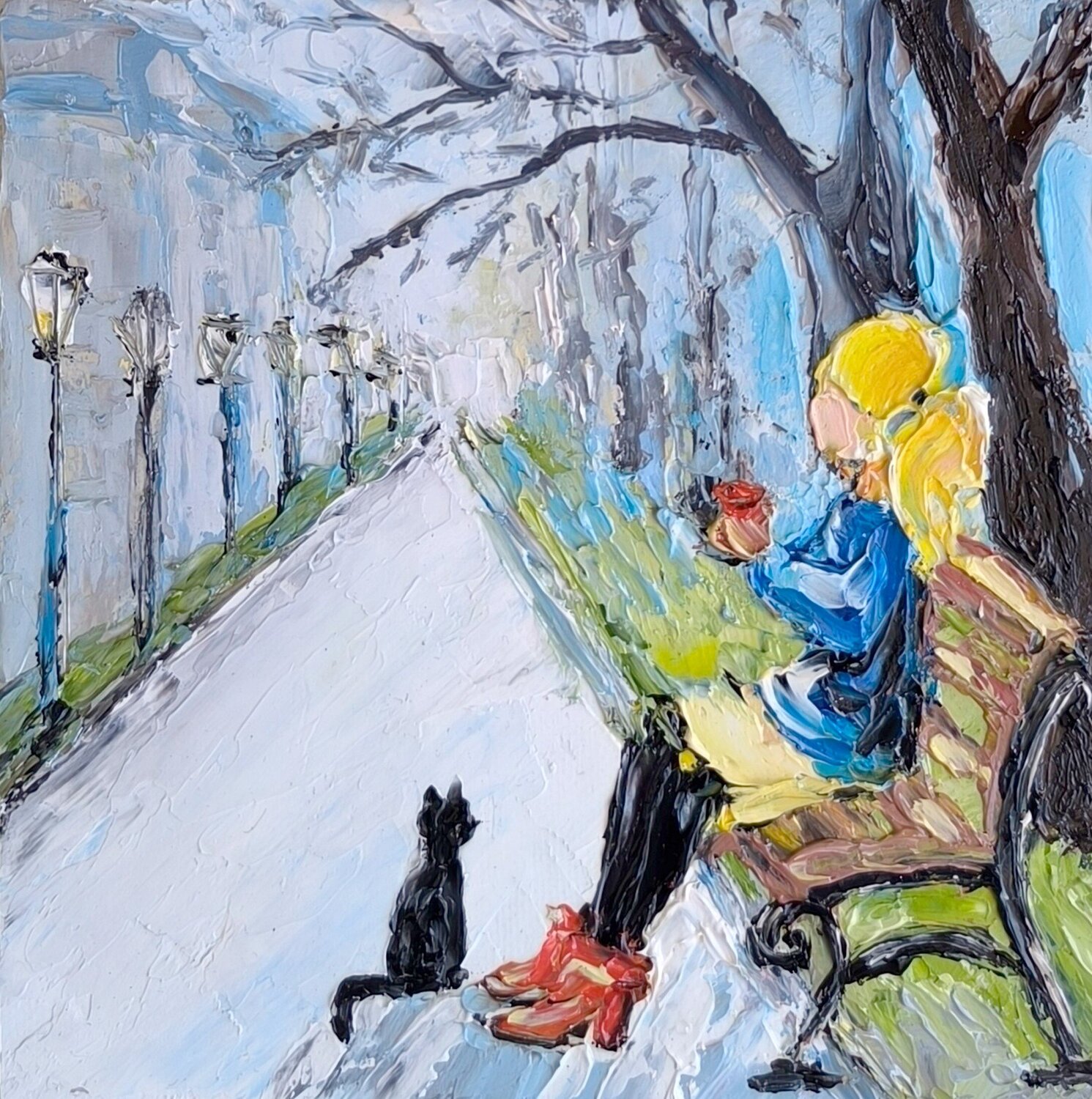 Cat and Girl Maria Slynko