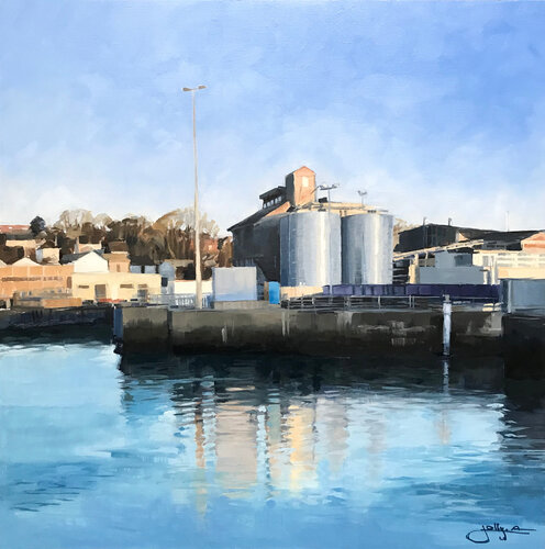 Sur le port / Silos van Anne JOLLY, Schilderij te koop op Singulart