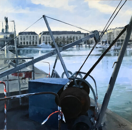 Sur le port / Treuils van Anne JOLLY, Schilderij te koop op Singulart