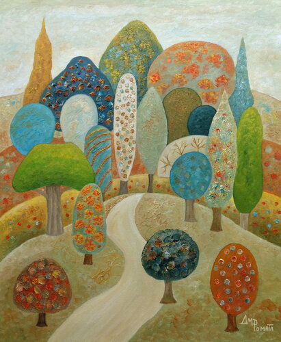 Crowd Of Single Trees van Angeles M. Pomata, Schilderij te koop op Singulart