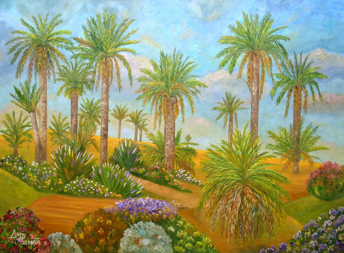 Seaside Palms von Angeles M. Pomata, Malerei kaufen auf Singulart