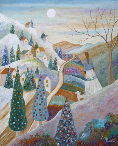 Enlighten By The Moon di Angeles M. Pomata, Pittura in vendita su Singulart