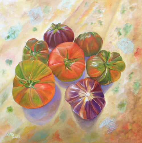 Orchard Tomatoes van Angeles M. Pomata, Schilderij te koop op Singulart