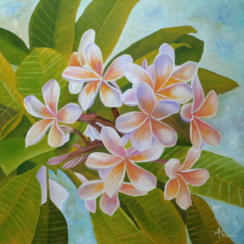 Plumeria di Angeles M. Pomata, Pittura in vendita su Singulart