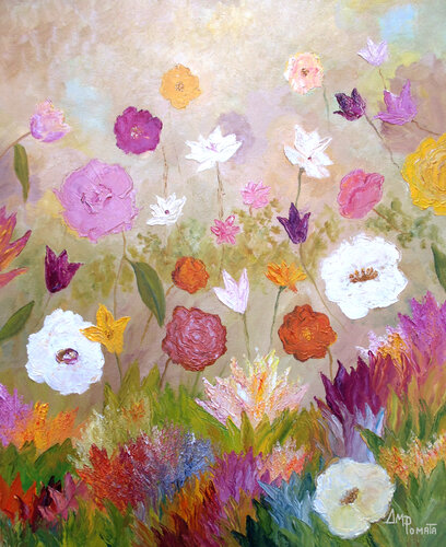 Blossoms In Veil di Angeles M. Pomata, Pittura in vendita su Singulart