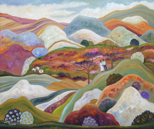 Hold The Line van Angeles M. Pomata, Schilderij te koop op Singulart