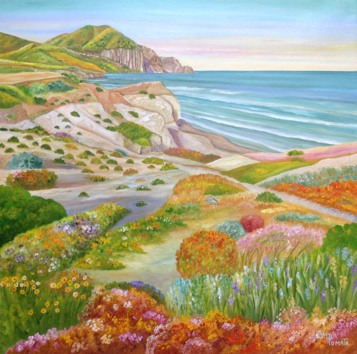 Days Of The Rising Tide Angeles M. Pomata Originalgemälde zu verkaufen