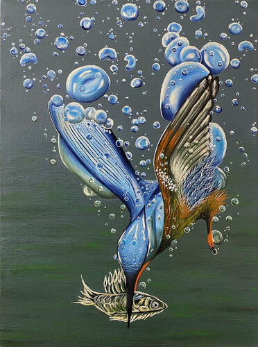 Kingfisher #5 di Elena Dmitrenko, Pittura in vendita su Singulart