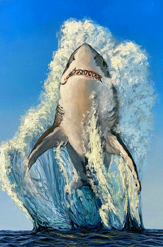 White Shark van Elena Dmitrenko, Schilderij te koop op Singulart