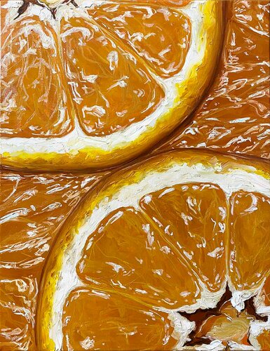 Orange slice di Elena Dmitrenko, Pittura in vendita su Singulart