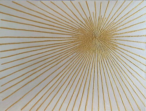Golden light on silver di Elena Dmitrenko, Pittura in vendita su Singulart