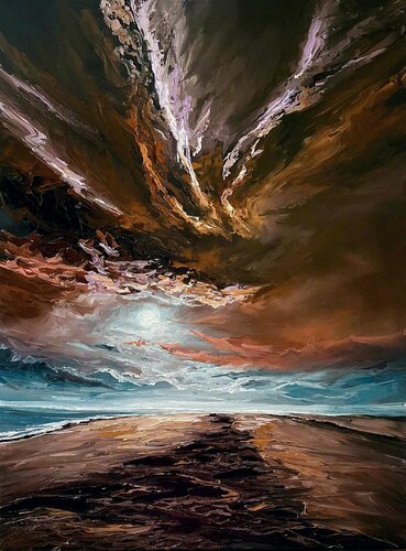 Mystery sunset di Elena Dmitrenko, Pittura in vendita su Singulart
