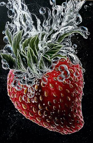 Strawberry Underwater (2) di Elena Dmitrenko, Pittura in vendita su Singulart