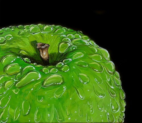Green Apple von Elena Dmitrenko, Malerei kaufen auf Singulart