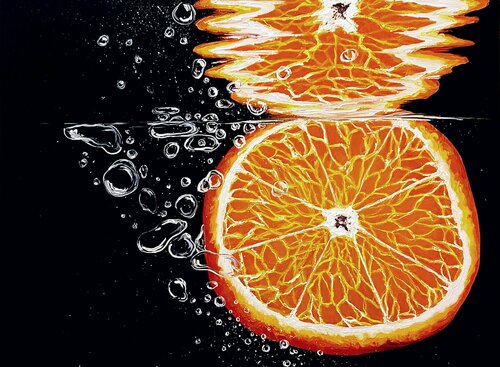 Orange slice von Elena Dmitrenko, Malerei kaufen auf Singulart