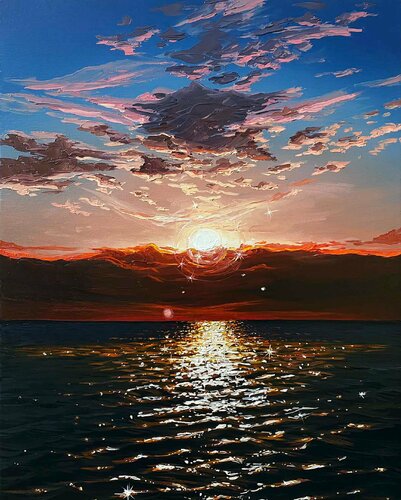 Bright Sunset 11 par Elena Dmitrenko, Peinture en vente sur Singulart
