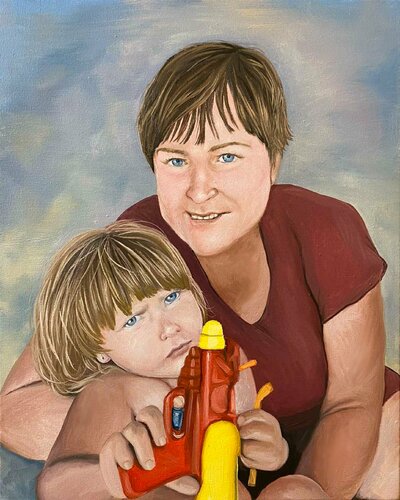 Portrait from old photo (gift) par Elena Dmitrenko, Peinture en vente sur Singulart