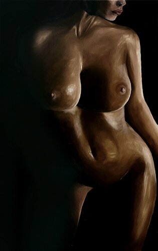 Nude, Golden di Elena Dmitrenko, Pittura in vendita su Singulart