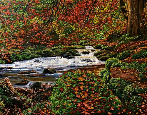 Autumn in the forest von Elena Dmitrenko, Malerei kaufen auf Singulart