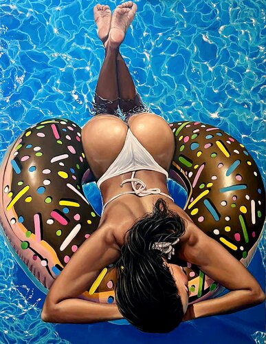 Selfportrait in a pool di Elena Dmitrenko, Pittura in vendita su Singulart
