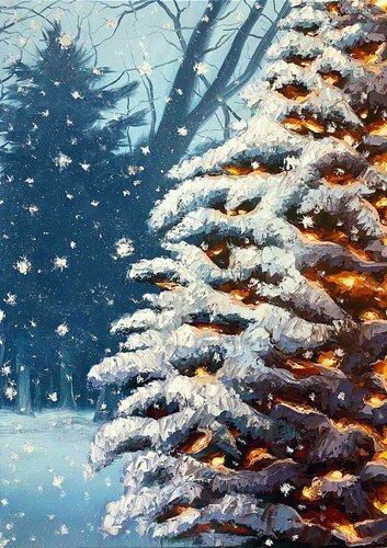 Christmas Eve par Elena Dmitrenko, Peinture en vente sur Singulart