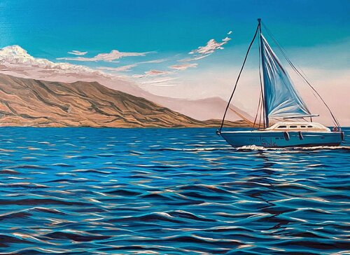 Sailboat, ocean von Elena Dmitrenko, Malerei kaufen auf Singulart