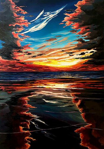 Bright Sunset von Elena Dmitrenko, Malerei kaufen auf Singulart