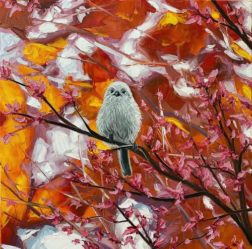 Little cute bird de Elena Dmitrenko, Pintura a la venta en Singulart