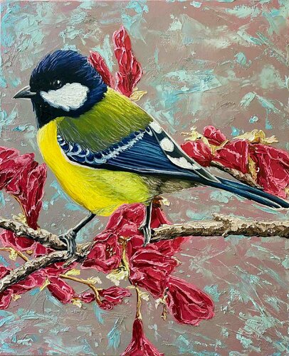 Bright Titmouse di Elena Dmitrenko, Pittura in vendita su Singulart