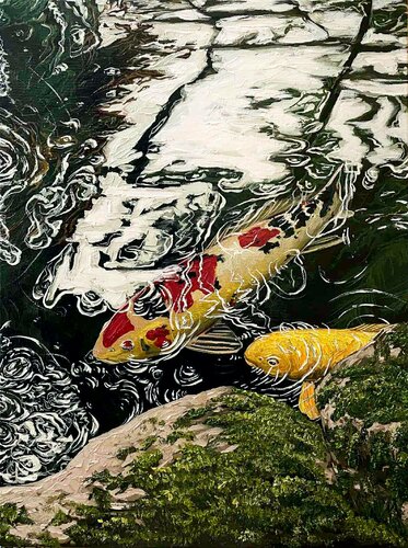 Koi Carp Fish van Elena Dmitrenko, Schilderij te koop op Singulart