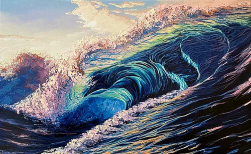 Power of Ocean par Elena Dmitrenko, Peinture en vente sur Singulart