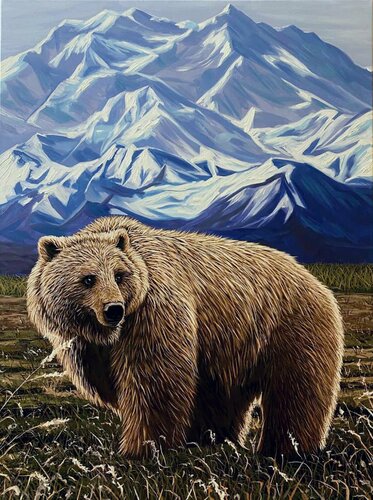Brown Bear. Mountains von Elena Dmitrenko, Malerei kaufen auf Singulart