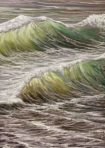 Ocean, Waves, Morning di Elena Dmitrenko, Pittura in vendita su Singulart